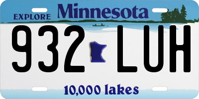 MN license plate 932LUH