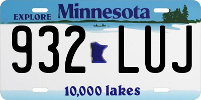 MN license plate 932LUJ