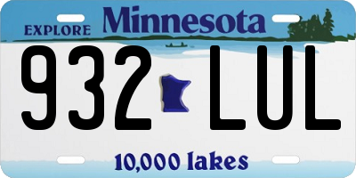 MN license plate 932LUL