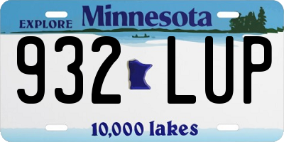 MN license plate 932LUP