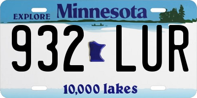 MN license plate 932LUR