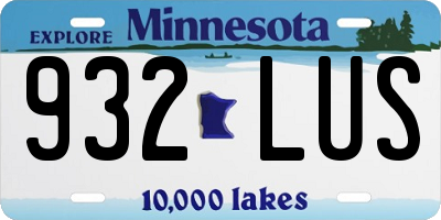 MN license plate 932LUS