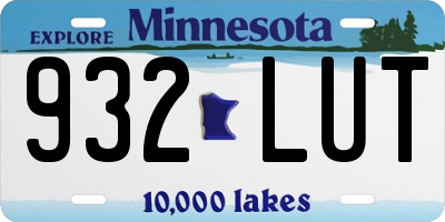 MN license plate 932LUT