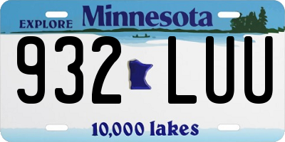 MN license plate 932LUU