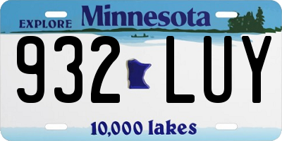 MN license plate 932LUY