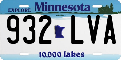 MN license plate 932LVA