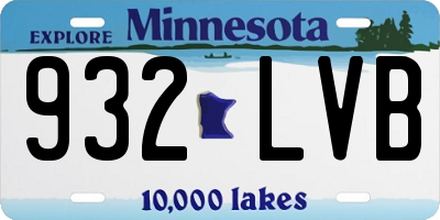 MN license plate 932LVB