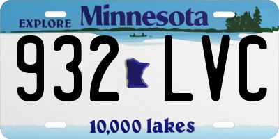 MN license plate 932LVC