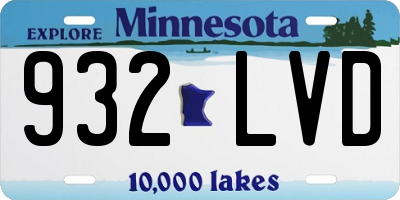 MN license plate 932LVD