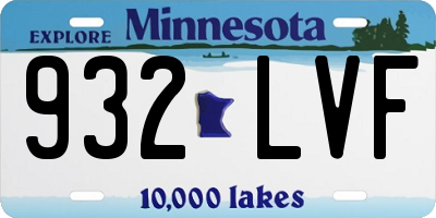 MN license plate 932LVF