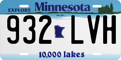 MN license plate 932LVH