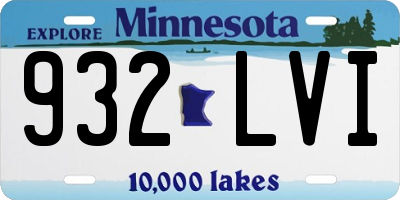 MN license plate 932LVI