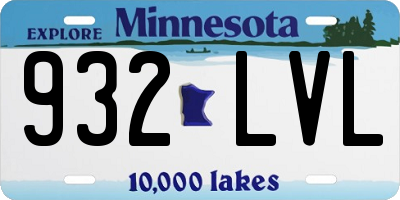 MN license plate 932LVL