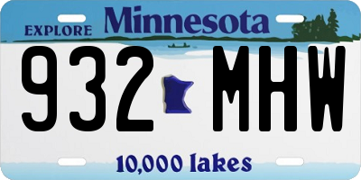 MN license plate 932MHW