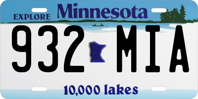 MN license plate 932MIA