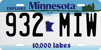 MN license plate 932MIW
