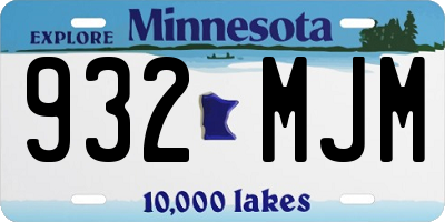 MN license plate 932MJM
