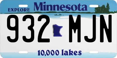 MN license plate 932MJN