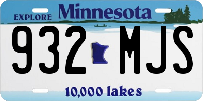 MN license plate 932MJS