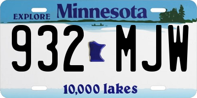 MN license plate 932MJW