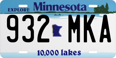 MN license plate 932MKA