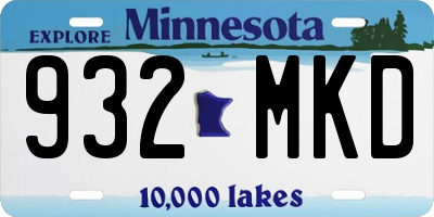 MN license plate 932MKD