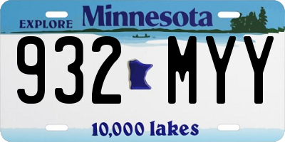 MN license plate 932MYY