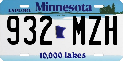 MN license plate 932MZH