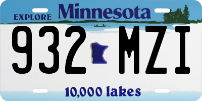 MN license plate 932MZI