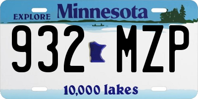 MN license plate 932MZP