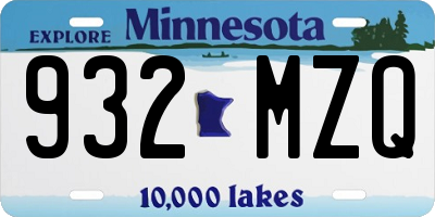 MN license plate 932MZQ
