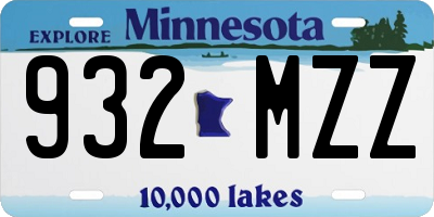 MN license plate 932MZZ