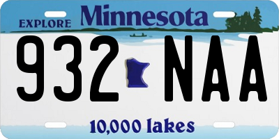 MN license plate 932NAA