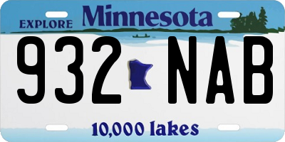 MN license plate 932NAB
