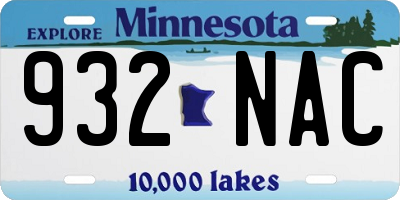 MN license plate 932NAC