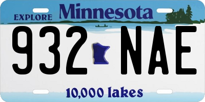 MN license plate 932NAE