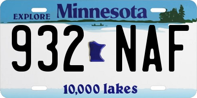 MN license plate 932NAF