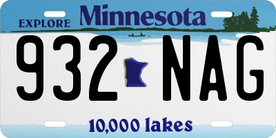 MN license plate 932NAG