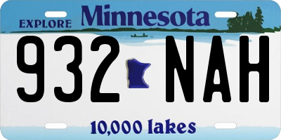 MN license plate 932NAH