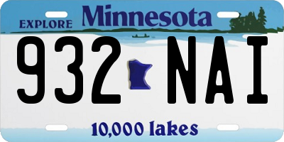 MN license plate 932NAI