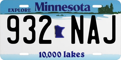 MN license plate 932NAJ