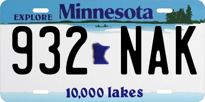 MN license plate 932NAK