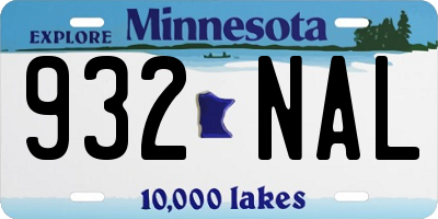 MN license plate 932NAL