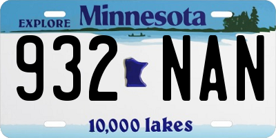 MN license plate 932NAN
