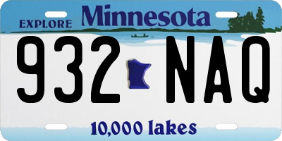 MN license plate 932NAQ