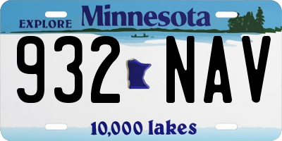 MN license plate 932NAV