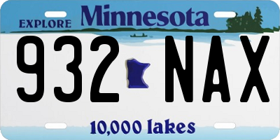 MN license plate 932NAX