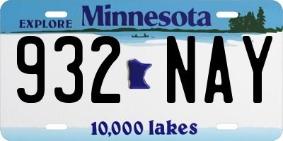 MN license plate 932NAY