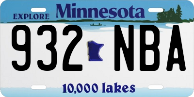 MN license plate 932NBA