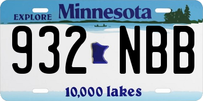 MN license plate 932NBB